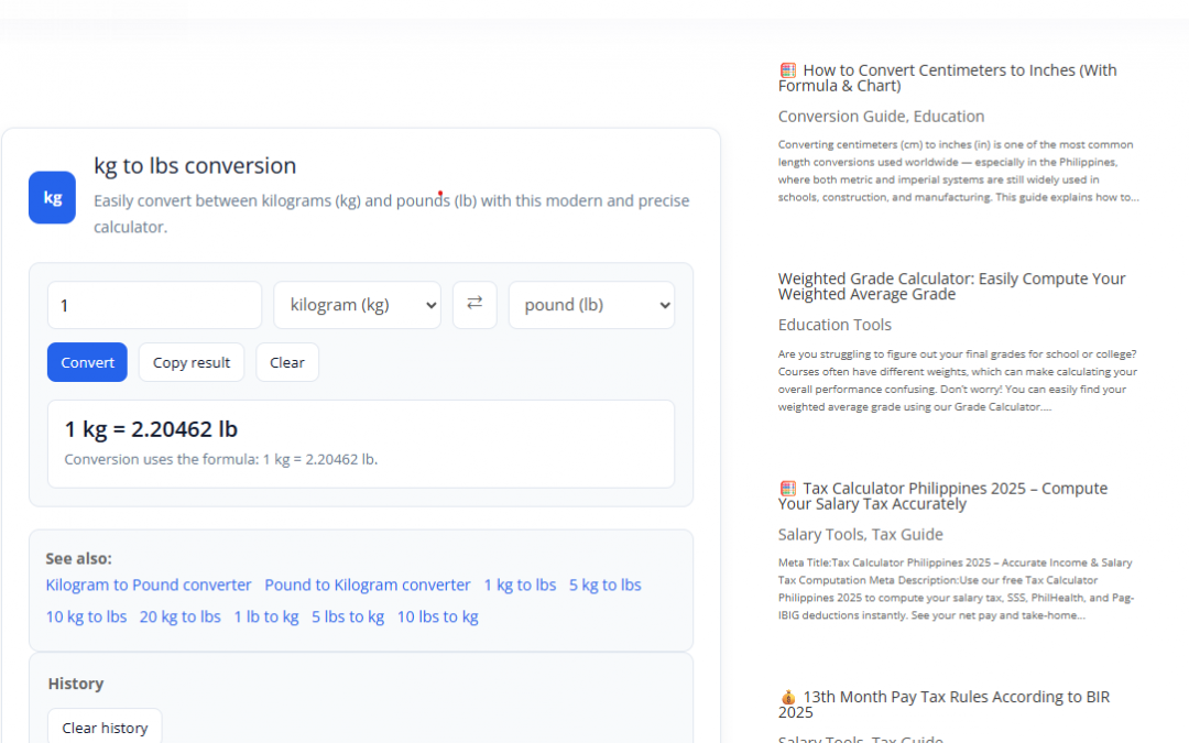 Convert Kilograms to Pounds Online – Free Kg to Lbs Calculator